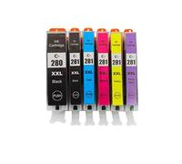 Cartouches d’Encre 5 pcs, Compatible avec Canon, TR8620a TR8620 | PGI-280XXL CLI-281XXL; TS702a TS9520 TS9521C TR8520 TS6220 TR8622 TR8500 TR7620 TR7520(6color)
