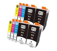 Cartouches d’Encre 912XL 4 pcs, Compatible avec HP, 8010 8017 | 8018 8020 8022 8023 8024 8025 8026 8028 8012 8013 8014 8015 8035e, noir cyan magenta jaune(10pcs)