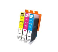 Cartouches d’Encre 912XL 4 pcs, Compatible avec HP, 8010 8017 | 8018 8020 8022 8023 8024 8025 8026 8028 8012 8013 8014 8015 8035e, noir cyan magenta jaune(3pcs Color)