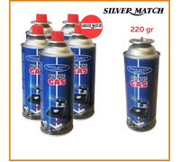 Cartouches de gaz - SILVER MATCH - 227g - Butane - Pack de 4 - Sécurisées pour réchauds
