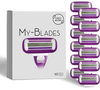 Cartouches de lames compatible avec Gillette Venus,Plastic Neutral,Swirl and Smooth,12 cartouches de recharge à 4 lames pour femmes(Q458)