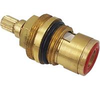 Cartouches de robinet de remplacement, vannes de robinet à disque en céramique, cartouches de robinet quart de tour 20 dents BSP 1/2 "20 cannelures,(Red+blue)