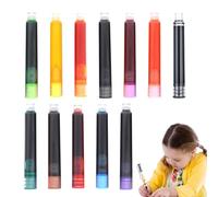 Cartouches de stylo plume - Lot de 12 recharges colorées | Encre de diamètre intérieur de 2,6 mm pour calligraphie | Fourniture de papeterie universelle pour étudiants et artistes