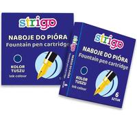 Cartouches de stylo plume Strigo bleu 6 pièces.