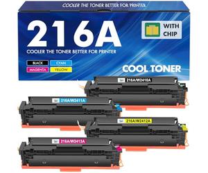 Cartouches de Toner 216A avec Puce Compatible pour HP 216A Color LaserJet Pro MFP M183fw M182nw M182n M155a M155nw M183 M182 M155 W2410A W2411A W2412A W2413A (Noir, Cyan, Jaune, Magenta, Lot de 4)