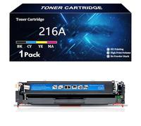 Cartouches de Toner 216A Compatibles pour HP 216A W2410A W2411A W2412A W2413A pour HP Color LaserJet Pro MFP M183fw M182n M183nw M182nw M155a M155nw Imprimante avec Puce,Cyan-1 Pack