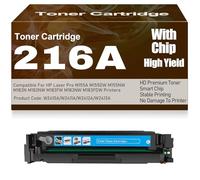Cartouches de Toner 216A Noir Jaune Magenta et Cyan avec Puce compatibles W2410A W2411A W2412A W2413A pour HP M155A M155DW M155NW M182N M182NW M183FW M183NW M183FDW,Cyan-216A