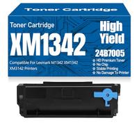 Cartouches de Toner 24B7005 M1342 XM1342 XM3142, Grande capacité, sans Puce Compatible pour Lexmark M1342 XM1342 XM3142 Imprimantes 18 000 Pages,24B7005-1PC