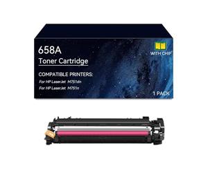 Cartouches de toner 658A compatibles W2000A W2001A W2002A W2003A, avec puce | Cartouche de toner de remplacement pour HP 658A for imprimante Color Laser Enterprise M751dn M751n(Magenta)