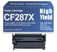 Cartouches de Toner 87X CF287X compatibles avec Les Cartouches 87A CF287A Haute capacité pour HP M506dn, M506n, M506x, M527z, M527f, M527dn, M501dn Imprimantes avec Puce,87X-1PC