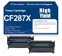 Cartouches de Toner 87X M506dn M506n M506x Compatibles Toner CF287X Haute capacité Performances élevées pour HP M506dn M506n M506x M527z M527f M527dn M501dn Imprimantes avec Puce,87X-2PC