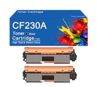 Cartouches de Toner CF230A compatibles Haute capacité pour imprimantes HP LaserJet Pro M203dw, 203dn, M227fdw et 227sdn ; Impression Nette.,CF230A -2Set