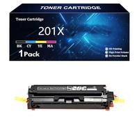 Cartouches de Toner Compatibles 201X 201A CF400X CF401X CF402X CF403X pour HP Color LaserJet Pro M252dw M252n MFP M277dw M277n M274n Imprimantes,Black-1 Pack