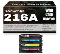 Cartouches de Toner compatibles 216A Noir Jaune Magenta Cyan W2410A W2411A W2412A W2413A Haut rendement pour HP M155A M155DW M155NW M182N M182NW M183FW M183NW M183FDW,4Pack-216A