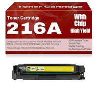 Cartouches de Toner compatibles 216A W2410A W2411A W2412A W2413A Noir Jaune Magenta Cyan pour HP M155A M155DW M155NW M182N M182NW M183FW M183NW M183FDW avec Puce,Yellow-216A
