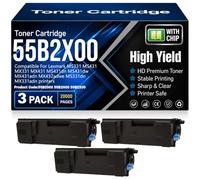 Cartouches de Toner compatibles 55B2X00 (55B2000 55B2H00) avec Puce pour Lexmark MS331 MS431 MX331 MX431 MS431dn MS431dw MX431adn MX432adwe MS331dn MX331adn Imprimantes