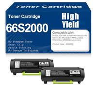 Cartouches de Toner compatibles 66S2000 avec Puce - Haute capacité et rendement pour Lexmark MS531dw MS631dw MS632dwe MX532adwe MS632dwe MX632adwe Imprimantes,66S2000-2PC