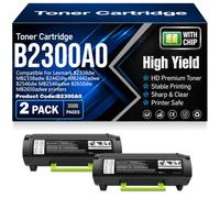 Cartouches de Toner compatibles B2300A0 avec Puce - Haute capacité et rendement pour Lexmark B2338dw MB2338adw B2442dw MB2442adwe B2546dw MB2546adwe B2650dw MB2650adwe,B2300A0-2PC