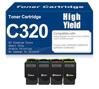 Cartouches de Toner compatibles C320 006R04823 006R04820 006R04821 006R04822 Toner Haute capacité pour Xerox C320 C320DNI C325 C325DNI avec Puce,4Pack-C320