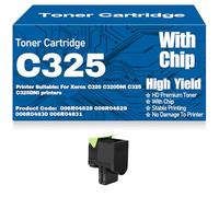 Cartouches de Toner compatibles C325 et C320 006R04828, 006R04829, 006R04830 et 006R04831 Haute capacité pour Xerox C320, C320DNI, C325 et C325DNI avec Puce,Cyan-C325
