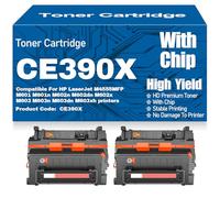 Cartouches de Toner compatibles CE390X et Haute capacité CE390A Haute capacité pour HP M4555MFP M601 M601n M602n M602dn M602x M603 M603n M603dn M603xh avec Puce,CE390X-2PC