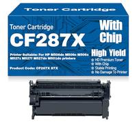 Cartouches de Toner compatibles CF287X avec Puce - Haute capacité et rendement pour HP M506dn M506n M506x M527z M527f M527dn M501dn Imprimantes,87X-1PC