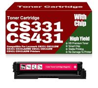 Cartouches de Toner compatibles CS331 CS431 Noir, Jaune, Magenta, Cyan, Remplacement pour Lexmark CS331 CS331DW CX331 CX331ADWE CS431 CS431DW CX431 CX431ADW,Magenta-CS331