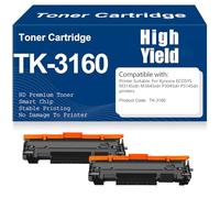 Cartouches de Toner compatibles M3145idn et M3645idn Toner Noir TK-3160 avec Puce pour Kyocera ECOSYS P3045dn P3145dn M3145idn et M3645idn Imprimantes Haut rendement,TK 3160-2PC