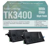 Cartouches de Toner compatibles PA4500x MA4500x TK3400 avec Puce Haute capacité pour Kyocera ECOSYS PA4500x MA4500x MA4500ix MA4500fx MA4500ifx Imprimantes : 12 500 Pages,TK3400-2PC