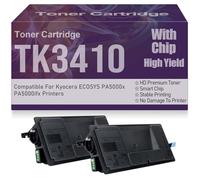 Cartouches de Toner compatibles PA5000x PA5000ifx TK3410, Haut rendement, Haute capacité, Remplacement pour Kyocera ECOSYS PA5000x PA5000ifx Imprimantes avec Puce,TK3410-2PC