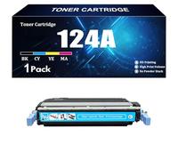 Cartouches de Toner compatibles pour HP Q6000A Q6001A Q6002A Q6003A 124A avec Remplacement de Puce à Haut rendement pour imprimante série HP CM1015 CM1017 1600 2600n 2605dn 2605dtn ,C-1 Piece