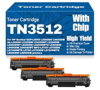 Cartouches de Toner compatibles TN3512 pour Brother DCP-L5500 L5500DN L6600DW HL-L5000D L5100DN L5100DNT L5200DW L5200DWT L6250DN L6250DWTD L6300DW L6400DW avec Puce,TN3512-3PC