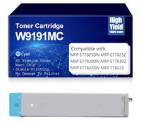 Cartouches de Toner compatibles W9190MC W9191MC W9192MC W9193MC Cartouche de Toner pour HP LaserJet MFP E77825DN MFP E77825Z MFP E77830DN MFP E77830Z MFP E77822DN MFP E77822Z,Cyan-W9190MC