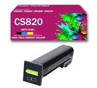 Cartouches de Toner Couleur CS820 compatibles avec Les imprimantes Lexmark CS820de, CS820dte, CS820dtfe, CX820de, CX820dtfe, CX825de, CX825dte, CX825dtfe et CX860de, avec Puce,Black-Large Yield