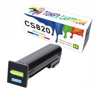 Cartouches de Toner Couleur CS820 remanufacturées avec Remplacement de Puce pour imprimantes Multifonctions Lexmark CS820de CS820dte CX820dtfe CX825de CX860de CX860dte,Cyan-Regular Yield