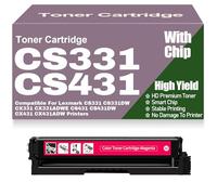Cartouches de Toner CX331 CX431 CS331 CS431 avec Puce 20N20C0 20N20K0 20N20M0 20N20Y0 compatibles pour Lexmark CS331 CS331DW CX331 CX331ADWE CS431 CS431DW CX431 CX431ADW,Magenta-CS331