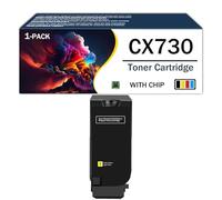 Cartouches de Toner CX730 Premium à Haute capacité avec Puce pour imprimantes Multifonctions Lexmark séries CS730de, CS735de, CX730de, CX735adse et CX737adzse (Produits de Bureau),Yellow-High Yield