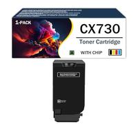 Cartouches de Toner CX730 Premium à Haute capacité avec Puce pour imprimantes Multifonctions Lexmark séries CS730de, CS735de, CX730de, CX735adse et CX737adzse (Produits de Bureau),Black-Low Yield