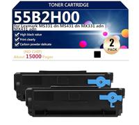 Cartouches de Toner de Remplacement 55B2H00 pour Lexmark MS331 dn MS431 dn MX331 adn MX431 adn Imprimantes, Grand Rendement 15000 Pages,2*Black