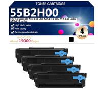 Cartouches de Toner de Remplacement 55B2H00 pour Lexmark MS331 dn MS431 dn MX331 adn MX431 adn Imprimantes, Grand Rendement 15000 Pages,4*Black