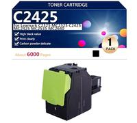 Cartouches de Toner de Remplacement C2425 pour Lexmark C2325 MC2325 C2425 MC2425 MC2535 MC2640 Imprimantes, Grand Rendement 6000 Pages,Black
