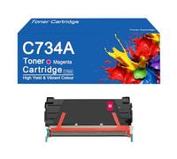 Cartouches de Toner de Remplacement C734A (C734A1KG, C734A1CG, C734A1MG, C734A1YG) compatibles avec Les imprimantes Lexmark C736, C736dn, C736n, X736, X736de et X738.,C734A-Magenta