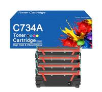 Cartouches de Toner de Remplacement C734A (C734A1KG, C734A1CG, C734A1MG, C734A1YG) compatibles avec Les imprimantes Lexmark C736, C736dn, C736n, X736, X736de et X738.,C734A-4Color