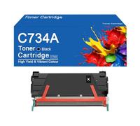 Cartouches de Toner de Remplacement C734A (C734A1KG, C734A1CG, C734A1MG, C734A1YG) compatibles avec Les imprimantes Lexmark C736, C736dn, C736n, X736, X736de et X738.,C734A-Black