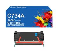 Cartouches de Toner de Remplacement C734A (C734A1KG, C734A1CG, C734A1MG, C734A1YG) compatibles avec Les imprimantes Lexmark C736, C736dn, C736n, X736, X736de et X738.,C734A-Cyan