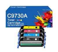 Cartouches de Toner de Remplacement C9730A, compatibles avec Les références 645A C9730A C9731A C9733A C9732A, pour imprimantes HP Color LaserJet 5550dn, 5550n et 5500n.,C9730A-4Color