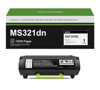 Cartouches De Toner De Remplacement pour Imprimante Lexmark 56F2000 56F2H00 MS321dn Compatible avec Imprimantes Lexmark MS321 MS421 MS521 MS621 MS622 MX321 MX421 MX521 MX522 MX622,Black-15000 Pages