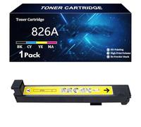 Cartouches de Toner Haute Capacité 826A Compatibles pour HP 826A CF310A CF311A CF312A CF313A pour HP Color LaserJet M880z M880 M855xh M855dh M855x Imprimantes,Yellow-1 Pack