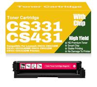 Cartouches de Toner Haute capacité compatibles 20N20C0 20N20K0 20N20M0 20N20Y0 pour Lexmark CS331 CS331DW CX331 CX331ADWE CS431 CS431DW CX431 CX431ADW Imprimantes avec Puce,Magenta-CS331