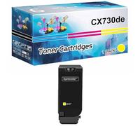 Cartouches De Toner Haute Capacité CX730de 71C2HK0 71C2HC0 71C2HM0 71C2HY0 Compatibles avec Les Imprimantes Lexmark CS730de CS735de CX730de CX735adse CX737adzse, 10500-22000 Pages,Yellow-1 Set
